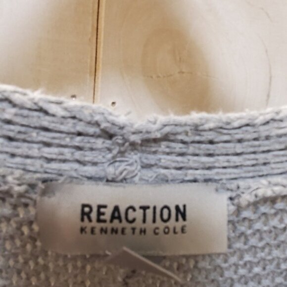 Long Button Front Cardigan Kenneth Cole w/ Pockets! Size L 100% Cotton - Picture 6 of 15